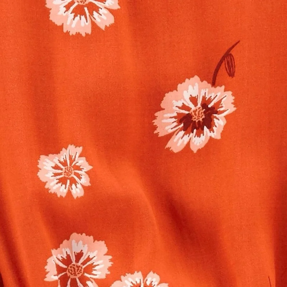 Carter’s‎ | Girls Orange and Cream A-Line Sundress with Flutter Cap Sleeves